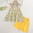 thumbnail image 2 of sertiohcv Girls Pajamas Set Kids 2Pcs Childrens Comfortable Breathable Sleeveless Home Clothes Cute Cartoon Pattern Pajama Set Yellow Size for 9-10 Years, 2 of 3