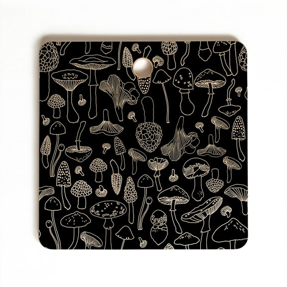Society6 Iveta Abolina Marcella Mushrooms Square Cutting Board