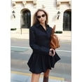 thumbnail image 4 of Women'S Long Sleeve Collar Button Up Shirt Dress with Belt for Work, 4 of 8