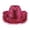 Red, variant on VBEWZET Kids Glitter Light Up Cowboy Hat, EVA Composite Wide Brim Western Hat with Ribbon Band, Sparkly Halloween Party Stage Costume Hat Blue A