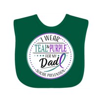 Inktastic Suicide Prevention- I Wear Teal and Purple for My Dad Boys or Girls Baby Bib