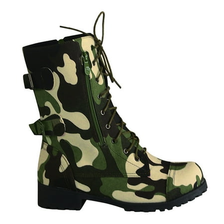 

Cathalem Women s Winter Ankle Lace Up Camouflage Boot Borne Boots Womens Leather Green 6.5