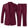 thumbnail image 1 of Playeras Algodon Hombre Traje De Verano Para Hombre Un Botón Sólido Slim Fit Traje De Fiesta Camisa Pantalones Corbata Conjunto, 1 of 6