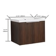thumbnail image 5 of 24 inch Bathroom Vanity with Sink, Wall Mounted Floating Bathroom Vanity with Open Storage Cabinet, Built-in Soft Closing Doors, Floating Bathroom Vanity with Sink for Small Space, Bathroom, Walnut, 5 of 9