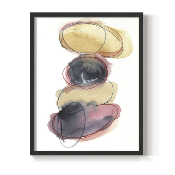 Balancing Act II Framed Print in Black Solid Wood Framed Print No Nail Hanging