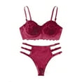 thumbnail image 1 of Gibobby Conjunto de lencería de encaje Pijamas de liga de Lencería de encaje Nuevo anillo sexy Ropa de dormir Ropa interior Íntima(Vino M), 1 of 5