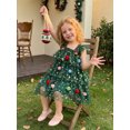 thumbnail image 4 of RUINIXCW Toddler Baby Girl Christmas Tree Dress Outfit Kids Girl Flying Sleeve Poms Decor Shinny Star Tutu Tulle Dress Little Girls Summer Fall Cake Smash Party Dress, 4 of 9