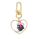 thumbnail image 1 of Sentimientos en el dedo medio. Llavero de metal en forma de corazón dorado, 1 of 3