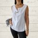 thumbnail image 2 of Vestidos Casuales Para Mujer, Blusas De Mujer De Moda Moda de verano para mujer, cuello en V, ocio, manga tres cuartos, color liso, 2 of 6
