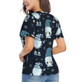 thumbnail image 3 of Honeii Gnome and Snowflakes Print Women's Classic V-Neck T-Shirt,Womens Fashion Tops,Stylish Everyday Top for Women, Casual Summer Spring Outfits Clothes-Large, 3 of 5