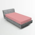 thumbnail image 2 of Ambesonne Pink Fitted Sheet, Abstract 70s 80s Art Deco Vibe, Twin Size, Coral and White, 2 of 5