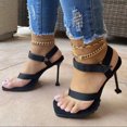 thumbnail image 1 of WIZUTIZ Spring And Summer New Fashion Heel Flip-flops Herringbone Sandals Women Black Remembrance Day, 1 of 4