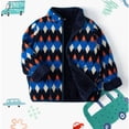 thumbnail image 2 of Ulitacool Winter Coats For Boys Long‑Sleeve Cartoon Print Outerwear Zipper Windbreak Jacket Toddler Handsome Wear Blue, 2 of 9