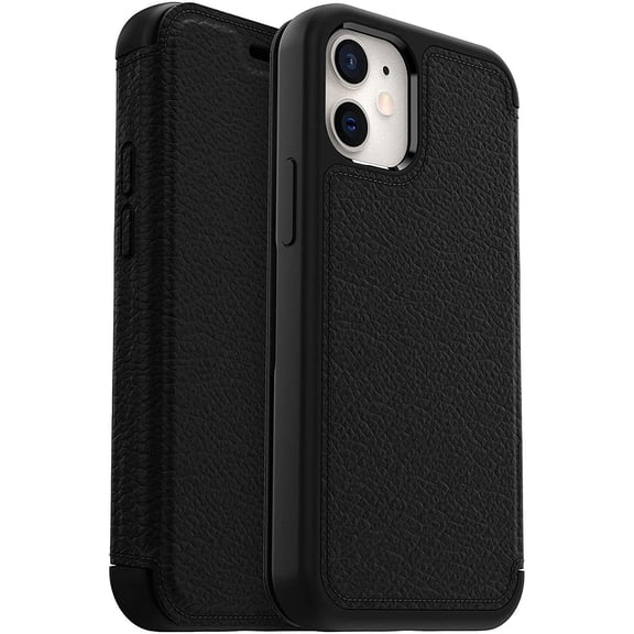 OtterBox Strada Series Leather Folio Case for Apple iPhone 12 mini - Black