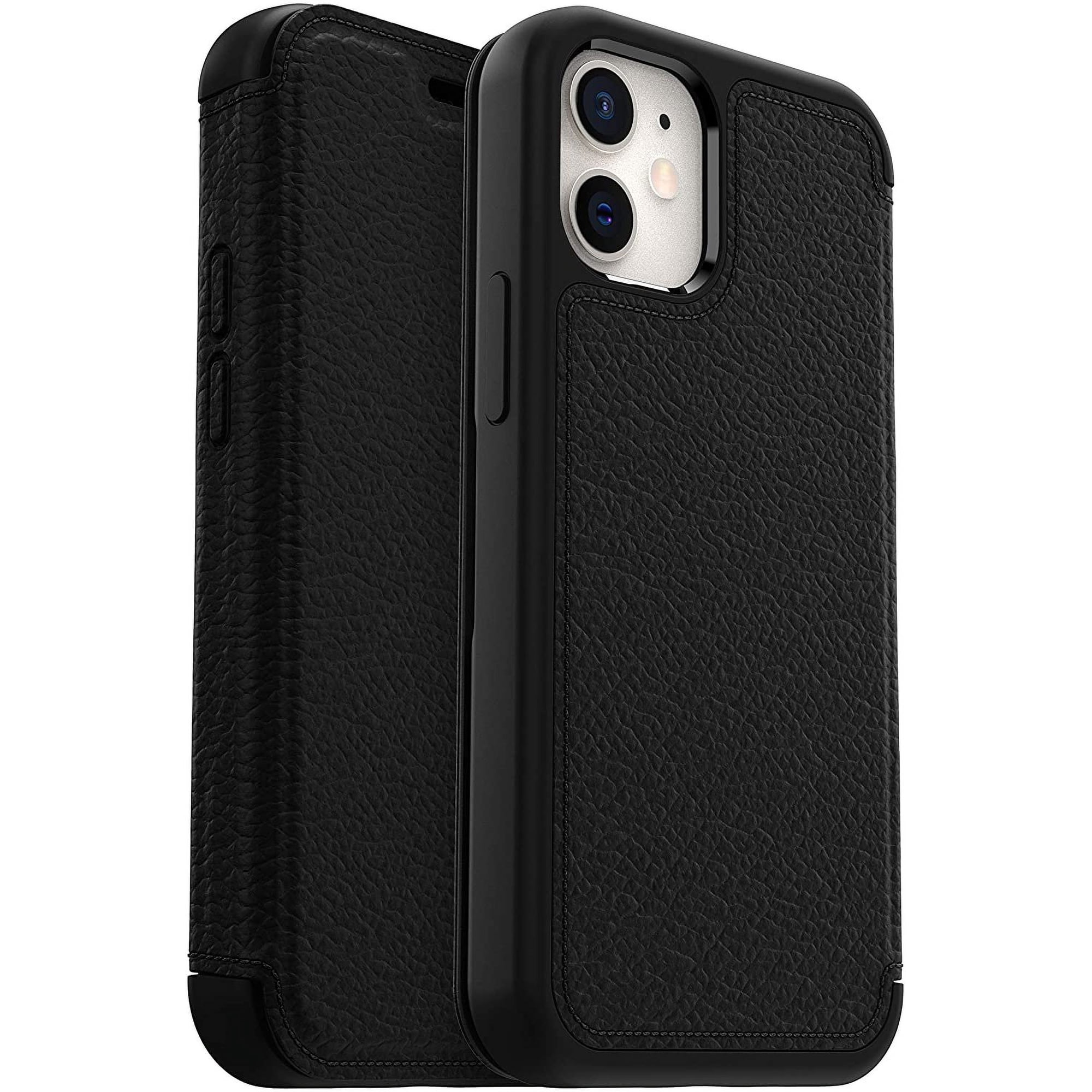 OtterBox Strada Series Leather Folio Case for Apple iPhone 12 mini - Black