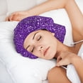thumbnail image 6 of Rateoe Glitter Purple Pattern Silk Satin Hair Bonnet for Sleeping, Adjustable Sleep Cap Turban for Women , Curly Straight Hair Long Large Braid, 6 of 6