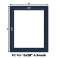 thumbnail image 2 of Navy Suede Picture Frame Mat for 20x24 Frames - Fits 16x20 Photos - 1 Mat, 2 of 7
