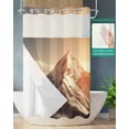 thumbnail image 2 of No Hook Shower Curtain with Snap in Liner, Mountains Natural Landscape Alps Hotel Shower Curtains for Bathroom, Washable Shower Curtain Liner Set with Mesh Top Window, 36"x72", 2 of 6