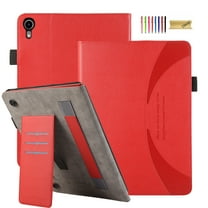 Dteck Case for iPad Mini 6 8.3 Inch 2021,Premium PU Leather Case with Card Holder & Hand Strap, Multi-Angle Stand Folio Cover for iPad mini 6th Generation,Red