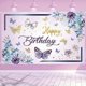thumbnail image 1 of Butterfly Backdrop Birthday Decorations Purple Butterfly Banner for Girl Baby Happy Birthday Party Butterfly Backdrop Banner Spring Flowers Themed Par, 1 of 4