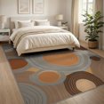 thumbnail image 3 of ODIKA 8'x10' Washable Area Rug Stump Wood Grain Rustic Nature With Earthy Annual Rings Tree Flowing Dynamic for Living Room, Under Sectional, Family , Durable, Non-Slip, 3 of 7