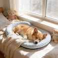thumbnail image 5 of Bomd Orthopedic Dog Beds Large Sized Dog, Washable Waterproof Oval Large Dog Bed with Removable Cover, Pet Bed with Bolster & Non-Skid Bottom, Blue, 17.7''x13.8'', 5 of 6
