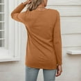 thumbnail image 5 of Fiaer,Womens Going out Long Sleeve Tops,Crew Neck Plus Size Loose Fit Tshirts for Women,Women's Casual Trendy Basic T Shirts Bronze M, 5 of 6