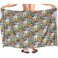 thumbnail image 5 of HAPPY BAY Men's Pareo Swim Trunk Holiday Sarong Long Beach Wrap One Size Black, Hawaiian Summer Vacation Party, 5 of 5