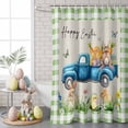 thumbnail image 6 of Shower Curtain for Bathroom Farm Animals Grey Bunny Tail Waterproof Bath Curtains Shower Curtains with Hooks,Easter Eggs Carrots Buffalo Lattice Bathroom Curtain Privacy Drapes for Bathtubs 36x72in, 6 of 9