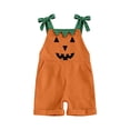 thumbnail image 7 of Gunia Halloween Baby Girls Outfit Corduroy Casual Toddler Romper With Pumpkin Face One Piece Jumpsuit Outfits Orange 12-18 Months, 7 of 7
