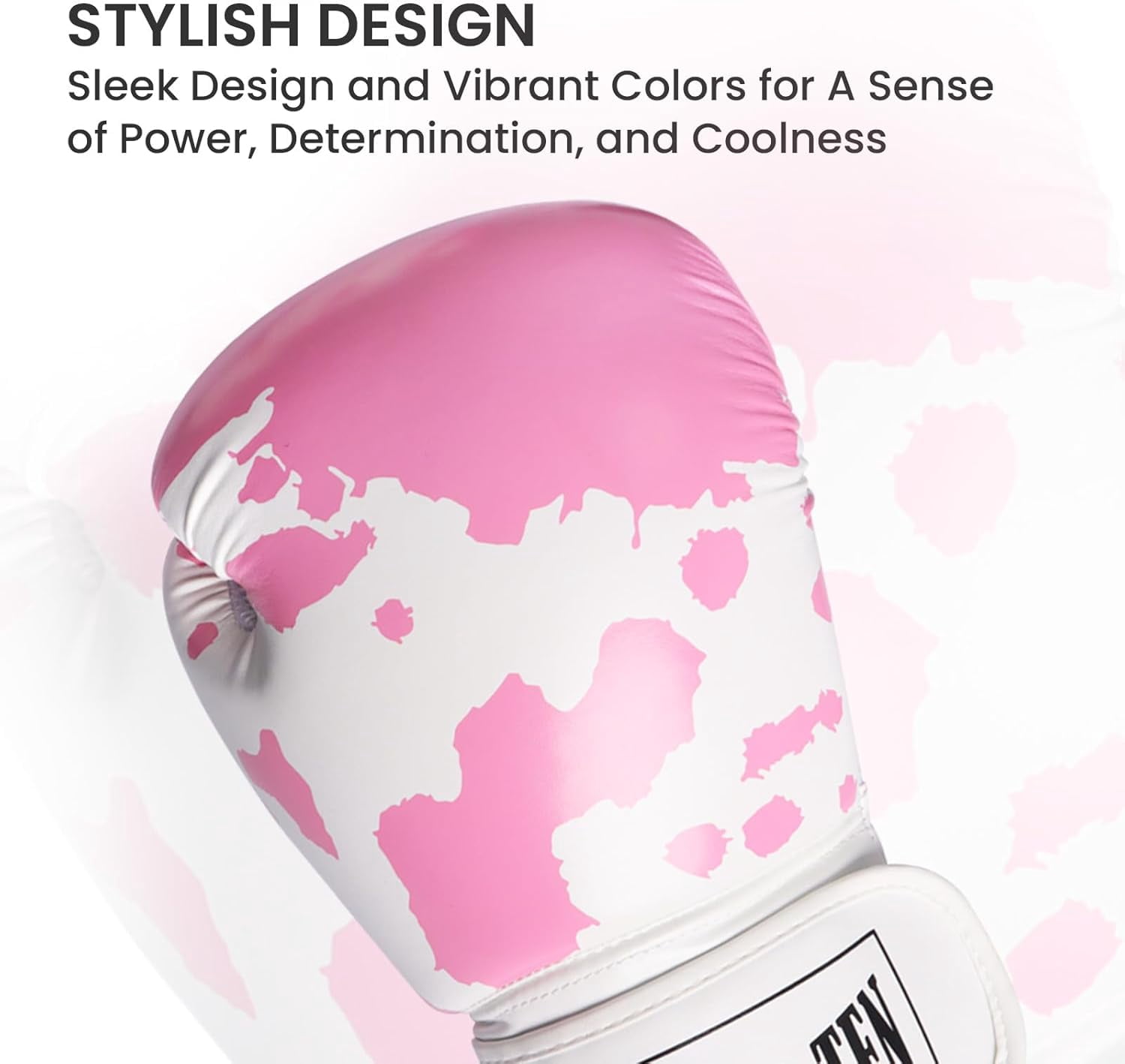Boxing Gloves Women Punching Sparring Kickboxing MMA Training Heavy Bag Glove Black Leather 8 10 12 14 16 oz for Womens