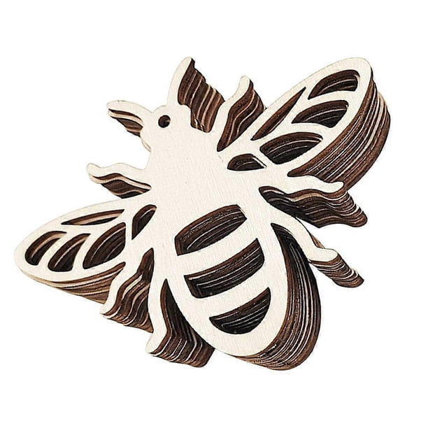 Wood Pendant 20Set Bee Theme Decorative Hanging Items Crafted For Home Office Decoration With Hollow-Out Design