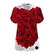 thumbnail image 5 of Xuyuer Women's Plus Size Leisure V-Neck Short Sleeve Printed Base Layer Shirt, Comfortable Casual Top for Everyday Wear, Relaxed Fit and Versatile Layering, 5 of 5