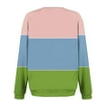 thumbnail image 4 of Ahdbta Women's Crewneck Sweatshirts Casual Long Sleeve Loose Fitted Shirts Trendy Fall Color Block Pullover Tops with Pockets, 4 of 5