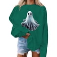 thumbnail image 5 of qelini Halloween Pullover Sweatshirt for Women Plus Size Pumpkin Print Vintage Graphic Tees Pullover Long Sleeve Crew Neck Fall Winter Tops, 5 of 5