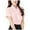 Pink, variant on Ladies Chiffon Short Sleeved Summer Thin Loose Korean Temperament Plus Size Slim Top Cute Button down Shirts for Women
