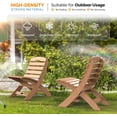 thumbnail image 5 of VINGLI Portable Adirondack Chairs Set of 4, Folding Plastic Adirondack Chair for All Weathers, Outdoor Fire Pit Chairs for Patio Poolside Porch Beach, Capacity 350 LBS, Teak, 5 of 6