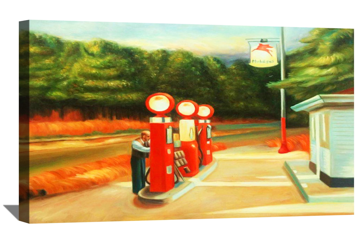 Edward Hopper Painting Art Print Gas Station Canvas Art Framed Wall Art