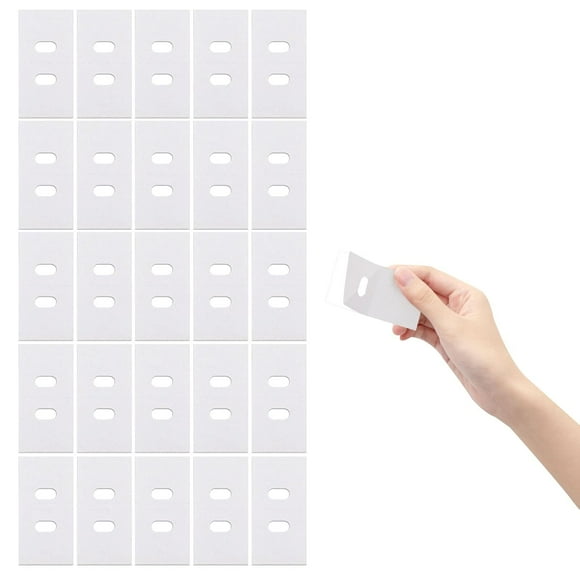 SHIBA-25 Sets (50pcs) Vertical Blind Repair Tabs, Self-Adhesive Pre-Cut Vertical Blinds Retainer Window Vane Saver Repair Kit for Repairing Broken Shutters (Hole Size 1x2 inch)