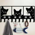 thumbnail image 2 of Llavero de gato negro con 10 ganchos, colgador de llaves decorativo de pared, divertido colgador de llaves de gato mirón, organizador de llaves decorativo de pared., 2 of 9