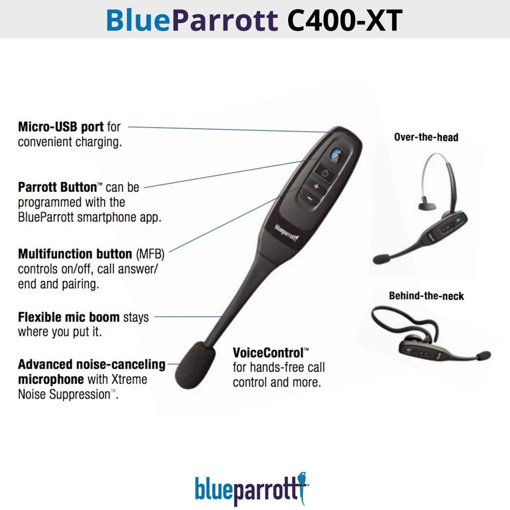 Refurbished Blueparrott C400 Xt Advance Noise Cancelling Microphone Headset 204151 With Cushion Kit Walmart Walmart 