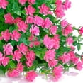 thumbnail image 2 of GRNSHTS 8 Pcs Artificial Plants & Flowers Outdoor Fake Spring Flower UV Resistant Faux Flores Plastic Plant Hanging Planter for Home Kitchen Porch Yard Decor (Pink), 2 of 7