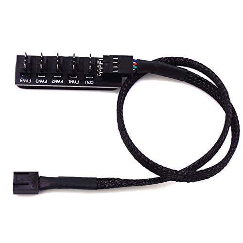 4-Pin Pwm Fan Power Supply Cable 1 To 5 Splitter 5 Way Pc Case Internal Motherboard Fan Power Extension Cable Cord Wire For Computer Case 4-Pin And 3-Pin Cooling Fans