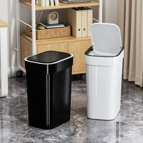 Kitchen Trash Can, Step-On Garbage Can with Lid, Tall Kitchen & Bathroom Trash Can, Small Office Waste Bin, Black - Xuniizn
