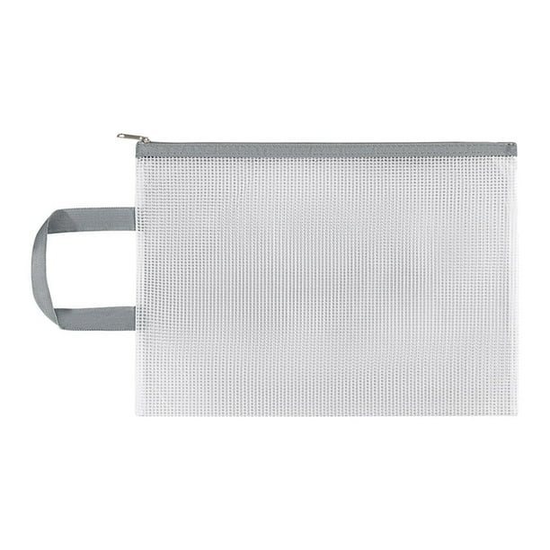 Bolsa de malla con cremallera, tamaño carta A4, de plástico transparente, impermeable, para guardar documentos, para viajes, escuela y oficina.