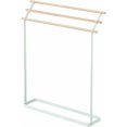 thumbnail image 1 of Stainless Steel & Wood Free Standing Drying Towel Rack in White Finish, 1 of 2