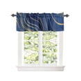 thumbnail image 2 of Kitchen Cafe Valance Curtain for Small Windows,Royal Blue Stripes Gold Inlay Rod Pocket Short Valances Liquid Abstract Ripple Curve Window Treatment Panel for Living Room/Bedroom/Bathroom,60x18in, 2 of 9