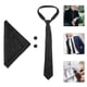 thumbnail image 2 of 1 juego de corbatas para hombre, gemelos de bolsillo para adultos, corbata decorativa cuadrada, corbata de fiesta para boda, 2 of 7
