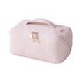 thumbnail image 2 of Difusor De Aceite Esencial Bolsa de cosméticos de PU Caja de maquillaje a cuadros de gran capacidad para regalos de vacaciones (rosa) Sywqhk Cuidado Belleza, 2 of 9