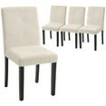 thumbnail image 1 of HOMCOM Corduroy Upholstered Dining Chairs, Kitchen Chairs Set of 4, Beige, 1 of 10
